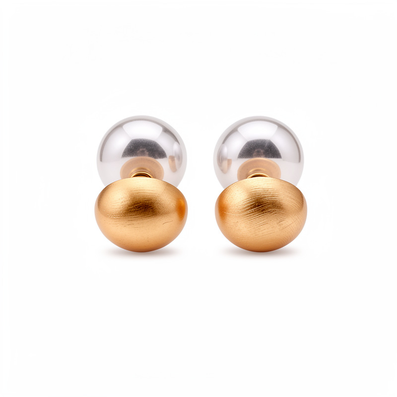 Un aretes de perlas redondos pincelados de moda simple para viajar aretes de perlas ligeros de lujo de alta calidad para mujeres image 6