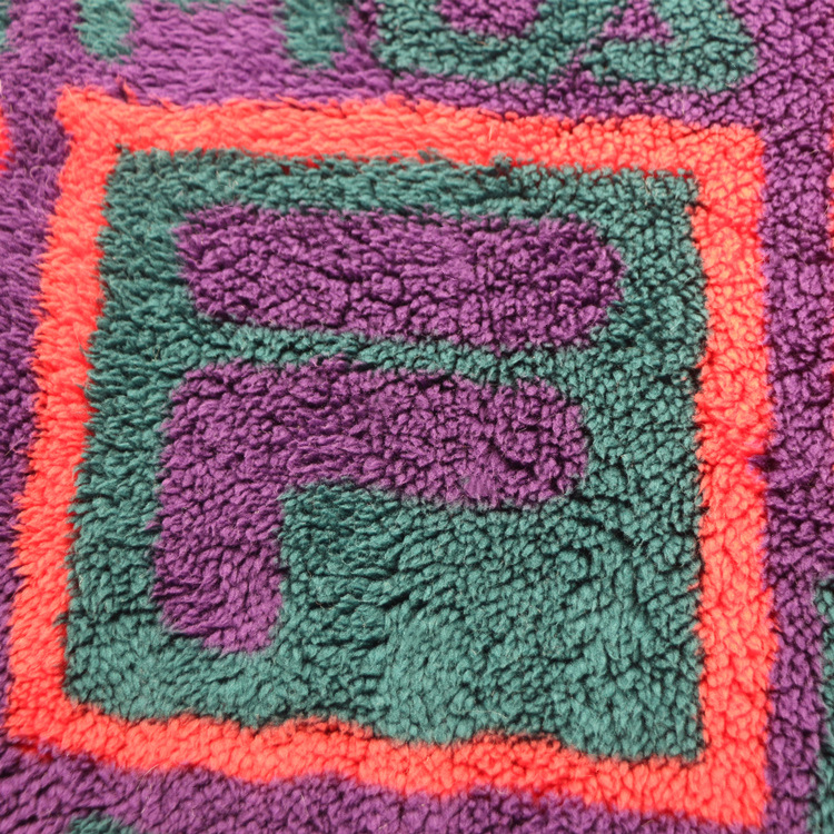 印花舒棉绒羊羔绒布服装家纺面料F字母分散印花梳棉绒舒棉绒布料