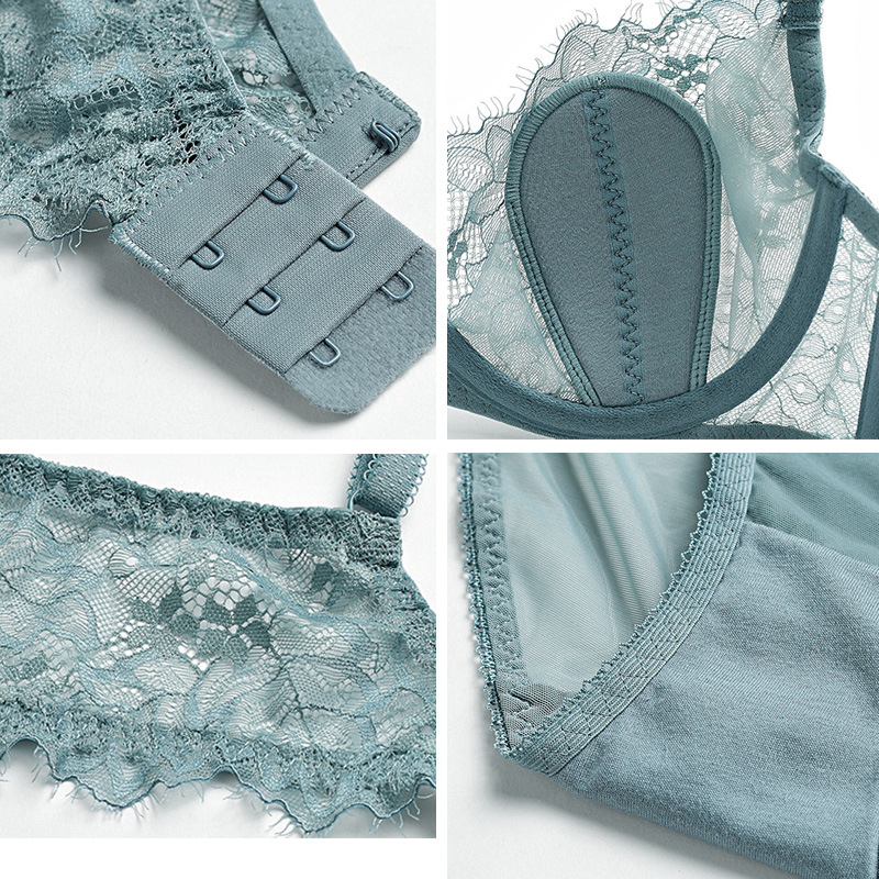 Sujetador de encaje sexy sujetador bordado al por mayor delgada taza de verano ropa interior grande del pecho de las mujeres se reunieron ropa interior sexy de encaje