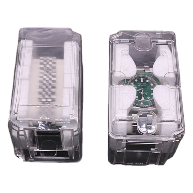 En stock verde agua fantasma reloj caja ditonna pantalla reloj caja trabajo hogar Flip yate famoso reloj caja de joyería transparente