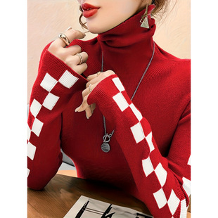 A 16491 Checkerboard turtleneck base layer ��P����I�����