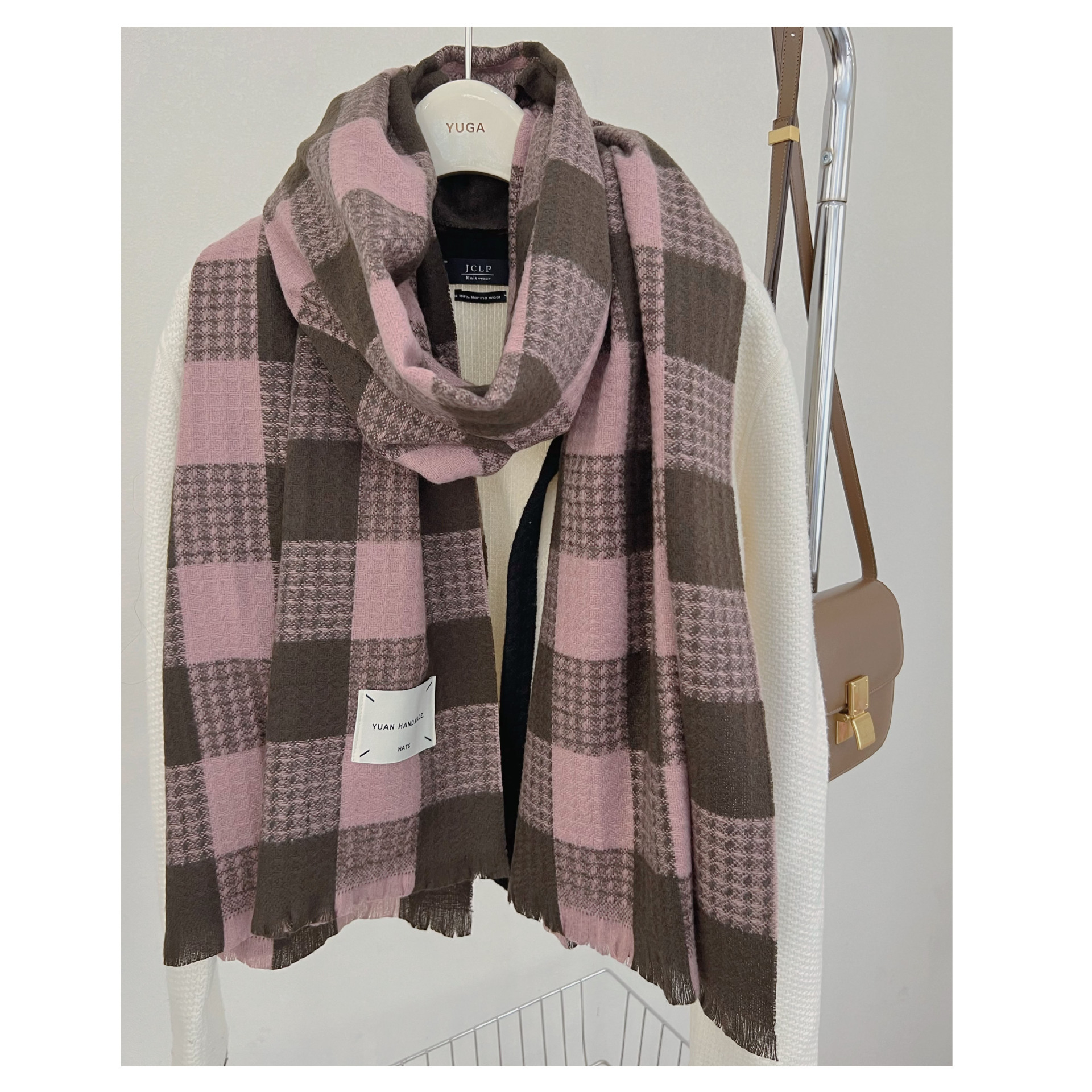 Sciarpa a quadri da donna autunno inverno stile versatile_voghion.com