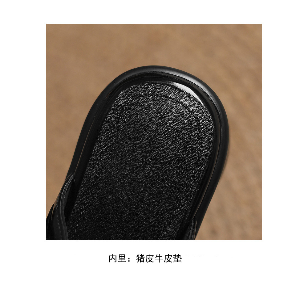 Sandal cao gót nữ hở mũi quai ngang khóa thắt lưng, đế dày mùa hè — đen chi tiết 21