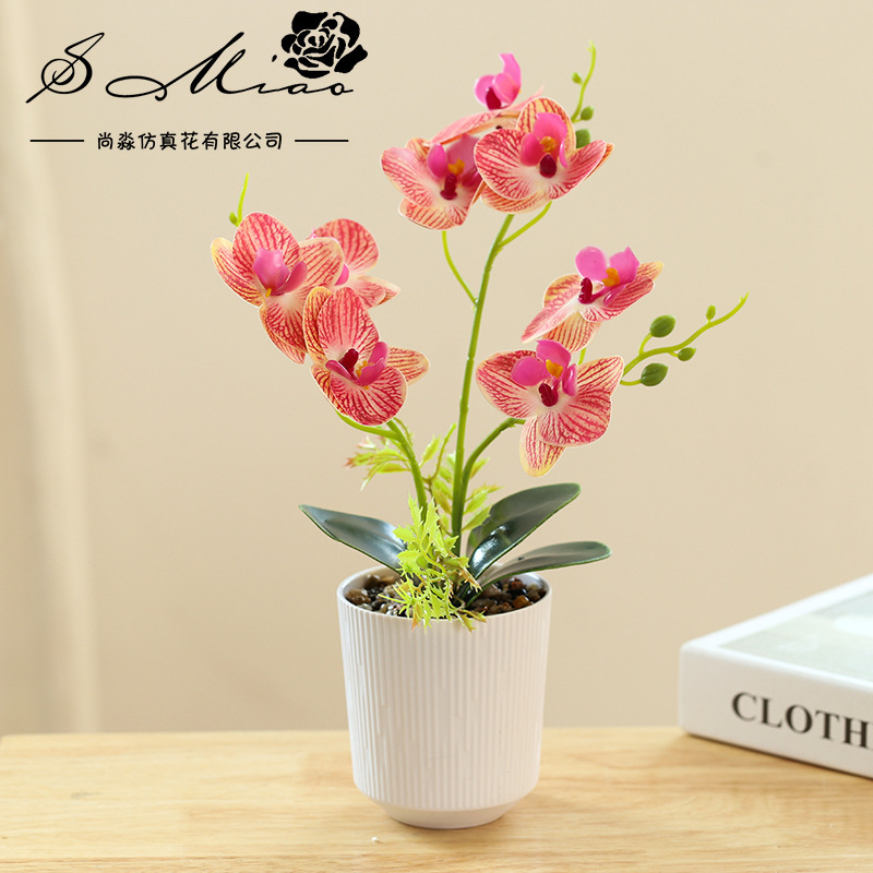 Flores falsas 3D impresión de película tri-ocho flores mariposa orquídea bonsai imitación de flores fabricantes de decoración de moda directa image 15