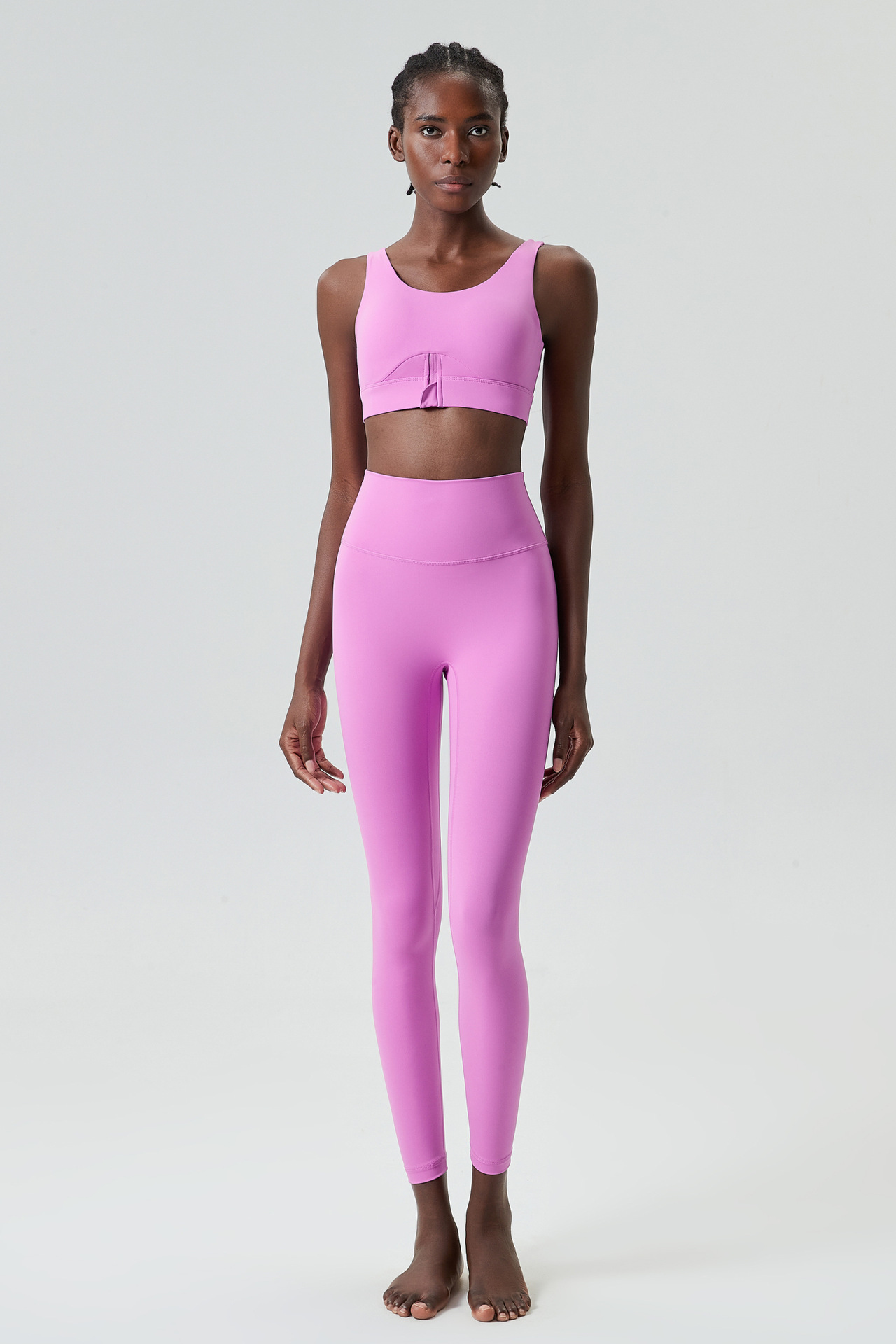 Simple Style Sport Style Solid Color Nylon U Neck Tracksuit Racerback Tank Tops Skinny Pants display picture 5