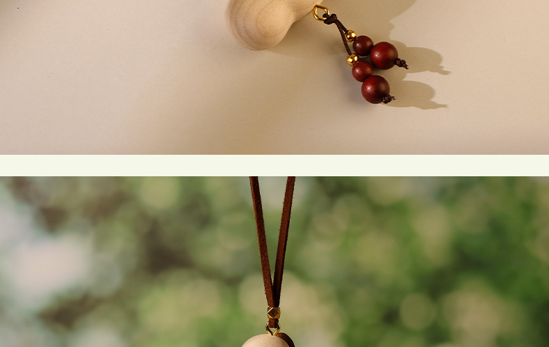 Wholesale Beech Wood Cute Bow Cloud Solid Wood Car Pendant Healing Car Rearview Mirror Hanging Ornament Dropshipping