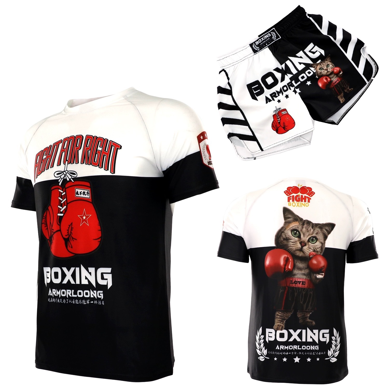 European and American Men's Boxing and Fighting Training Bodysuit Muay Thai Fighting Sanda Fighting Boxing Suit Sports Quick-Drying Clothing
