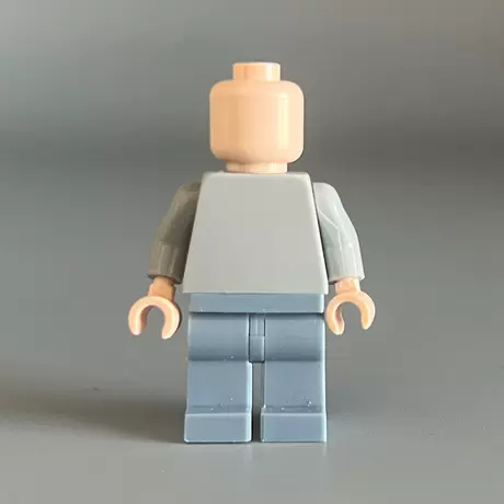 Body minifigure-light gray upper and lower light blue