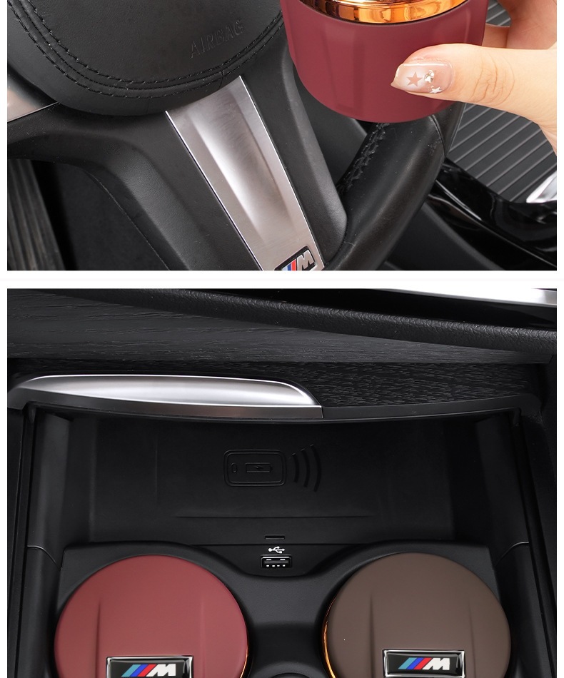 Suitable for Bmw Car Ashtrays, New 5 Series, 3 Series, 7 Series, X1, X2, X3, X5, X7, Creative Interior Accessories with Cover and Light