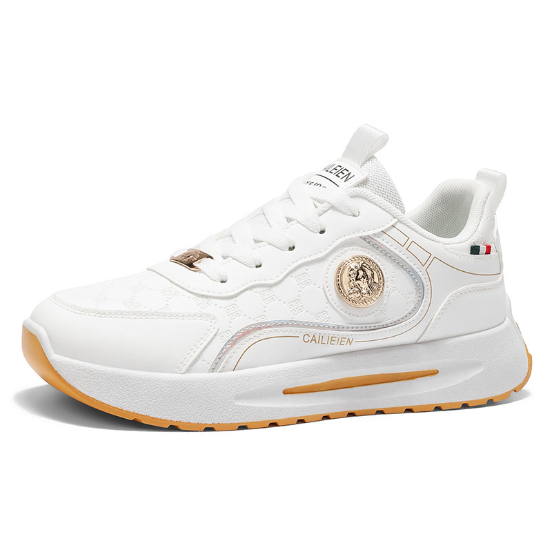Otoño zapatos de hombre nuevos zapatos deportivos transpirables de moda para hombres, zapatos blancos con suela gruesa, zapatos casuales para hombres.