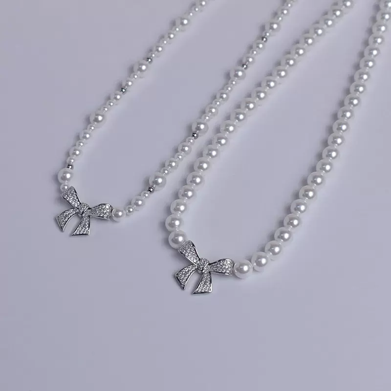 2026年爆品【四季蝶安】气泡方糖母贝珍珠锁骨链设计款项链时尚