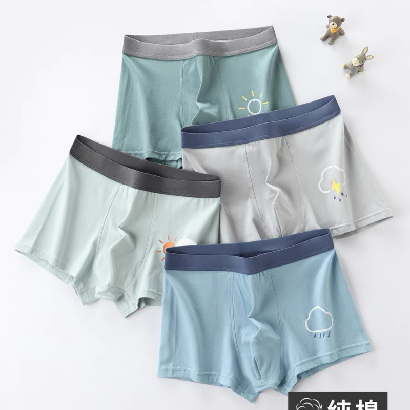 Teen Underwear Men's Cotton Underwear Student Development Period Boys Junior High School Students Fat Children High School Students Big Children Shorts