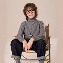 秋冬儿童羊绒毛衣女童毛衣高翻领男童针织羊毛衫加厚打底衫保暖