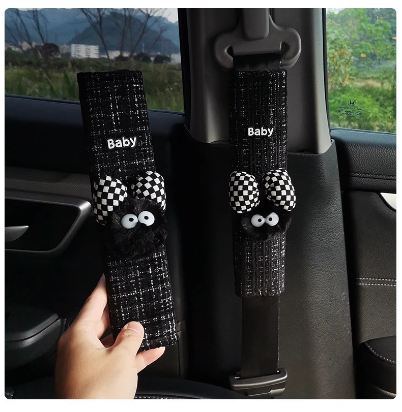 Creative Small Briquette Car Seat Belt Shoulder Cover Car Safety Belt Protective Cover Anti-Wear Clothing Four-Season Short Plush