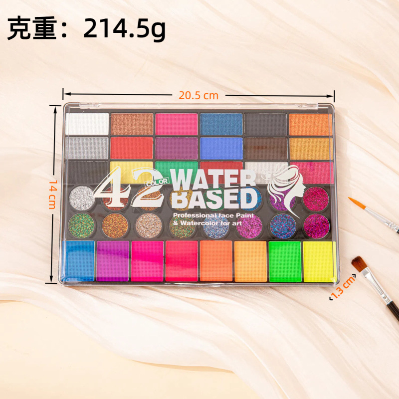クロスボーダー 42 色水溶性ペイント顔料ボディペイント速乾性とお手入れが簡単な子供用ファンホリデーお祝いフェイスペイント|undefined
