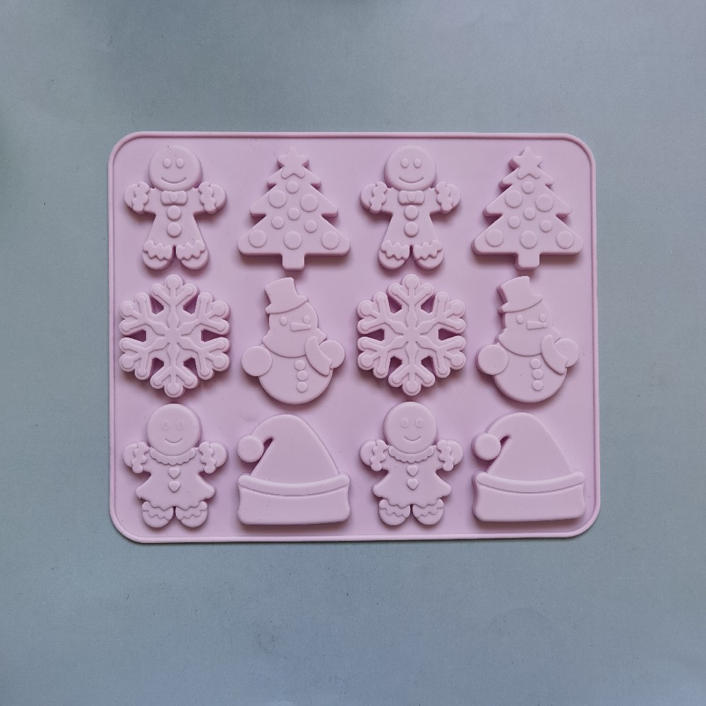 12 copos de nieve de Navidad 245 molde de silicona pastel helado pudín molde de postre jabón utensilios