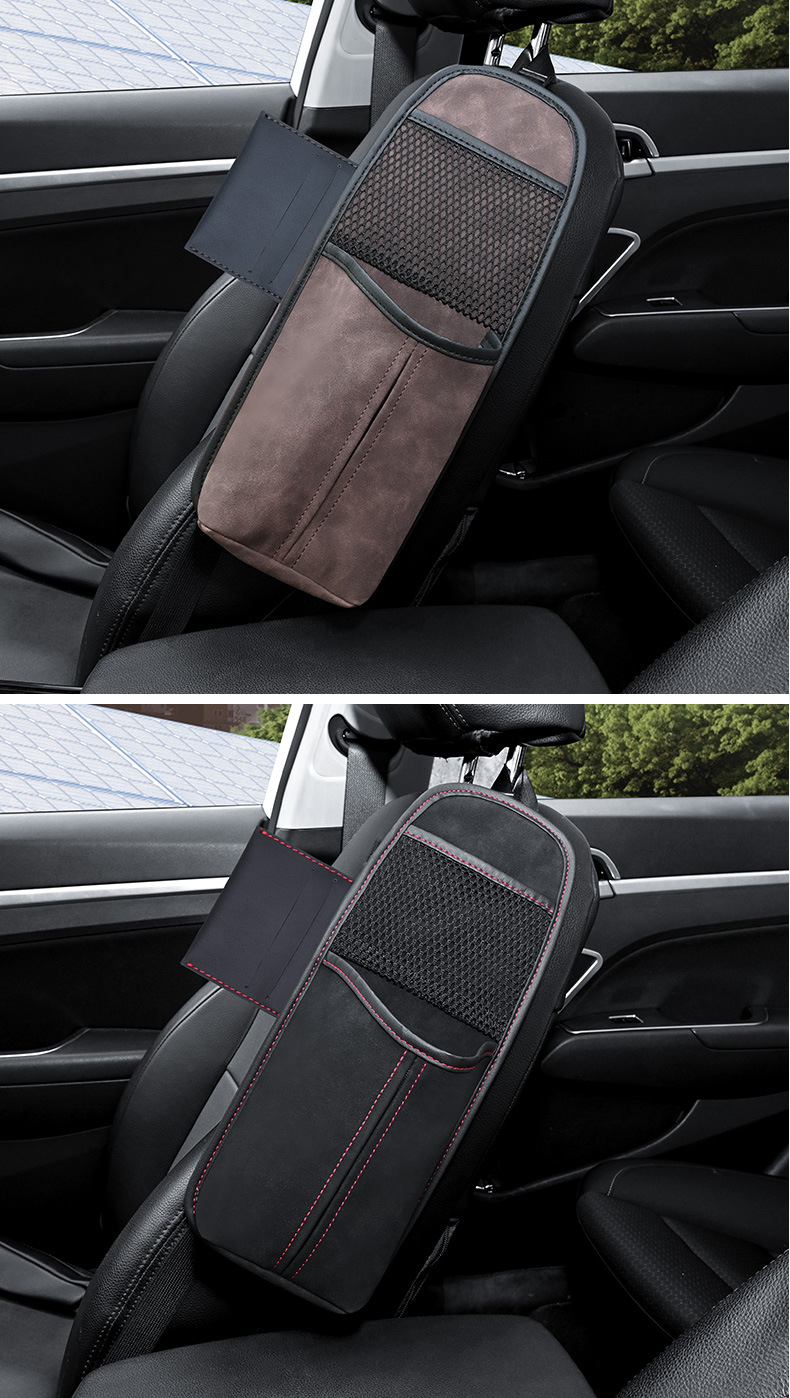 Car seat side storage bag, car front seat tissue box, large car water cup holder, storage hanging bag