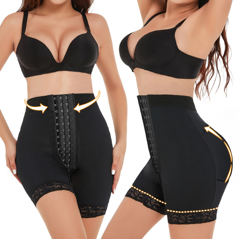 HOT European and American hip body lifting hip abdominal pants artifact breathable mid-waist body-shaping pants cross-body-shaping jumpsuit