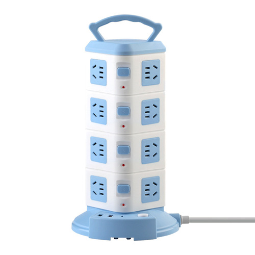 PD-USB fast charging socket panel vertical multi-function plug strip household cylindrical tower multi-layer socket