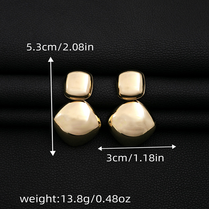 1 Pair Simple Style Geometric Plating Iron Drop Earrings display picture 4