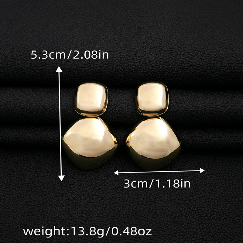 16g Weight Drop Earrings Classification 1 Pair Quantity Daily Occasion Iron Material Geometric Pattern Women's Gender Plating Design Simple Style Style 1 Pair Simple Style Geometric Plating Iron Drop Earrings 3