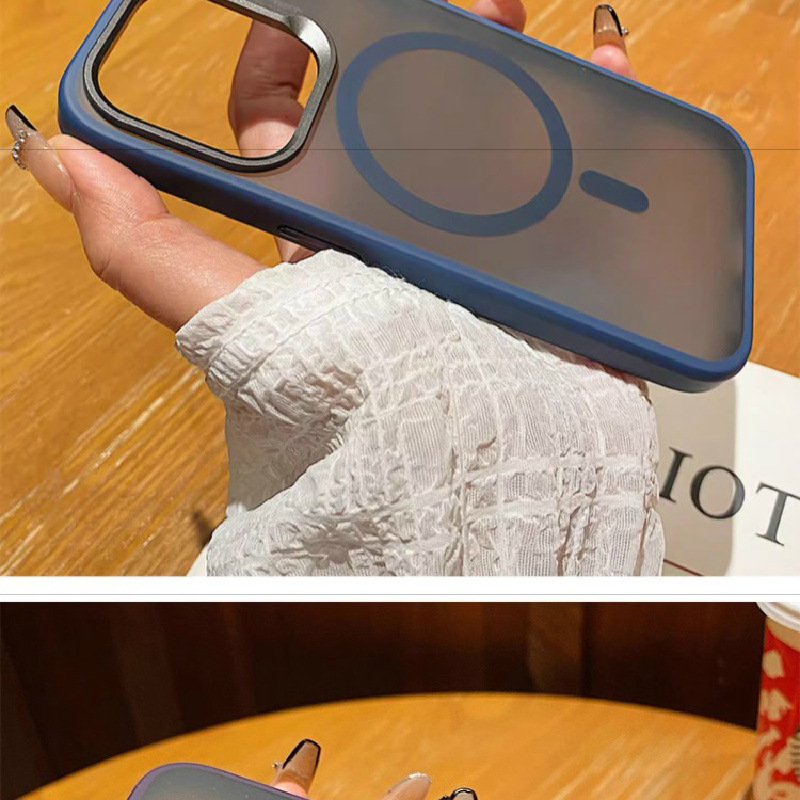 Ốp lưng từ tính nhám cho iPhone 15 Pro Max, thiết kế công sở đơn giản, bảo vệ toàn diện — [Màu đen★Khung hợp kim nhôm từ tính mờ], Màu xám★Khung hợp kim nhôm từ tính mờ], 【Màu tím sẫm★Khung hợp kim nhôm từ tính mờ], 【Màu Xanh hoàng gia★Khung hợp kim nhôm từ tính mờ] chi tiết 20