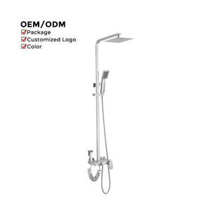 Modern Stainless Steel Material Brushed Color Bathroom Shower Head Hot and Cold Water Wall-Mounted Shower Faucet