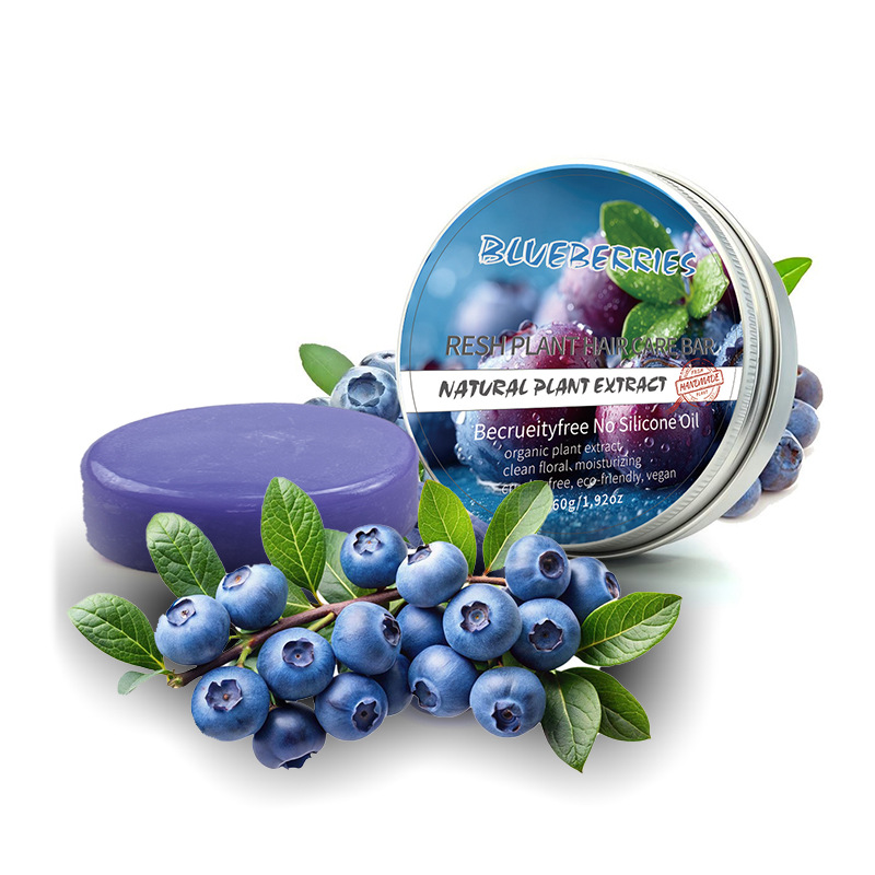 Jabón Champú de Aceite Esencial de Arándano Limpieza y Nutrición Profunda para Cabello