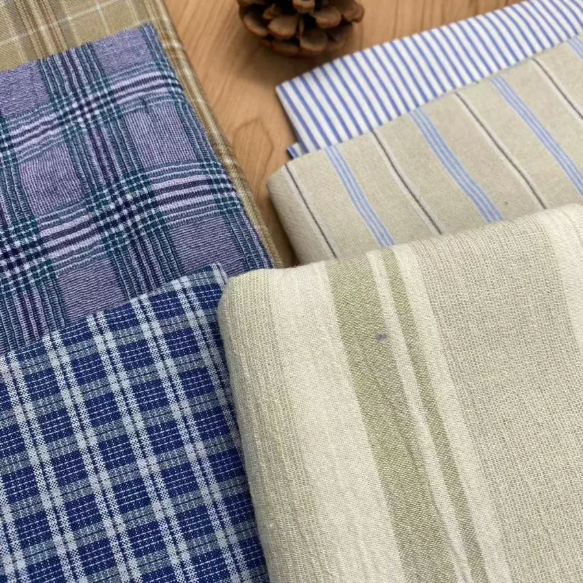 【一口价】特价全棉涤棉经典格子条纹衬衫裙子睡衣面料不退不换