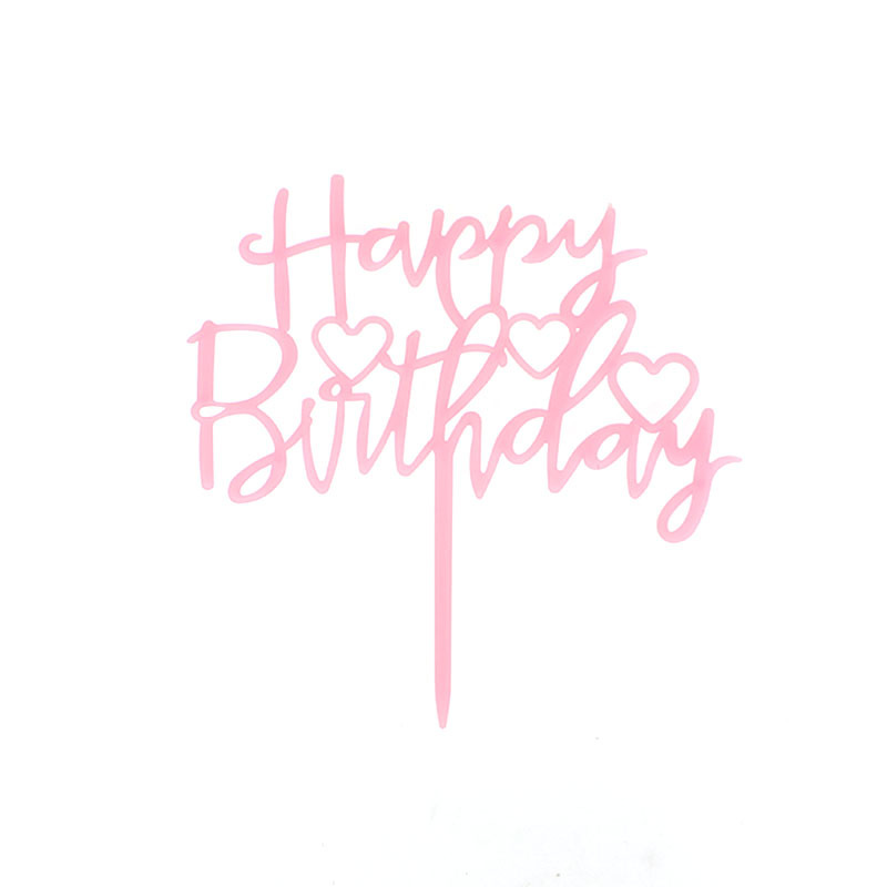 Decoración de pastel imitación Tarjeta de acrílico inserción vestido de cumpleaños plug-in para hornear Festival postre Mesa bandera inserción fábrica ventas directas