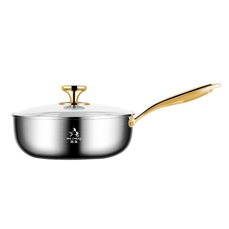 316 paneles de acero inoxidable sin recubrimiento grueso profundizar paneles antiadherentes paneles de leche mango de acero dorado