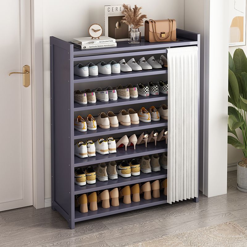 Estante de zapatos Estante de almacenamiento de zapatos en la puerta del hogar Gabinete de zapatos simple de varias capas Estante de madera maciza multifuncional para dormitorio a prueba de polvo