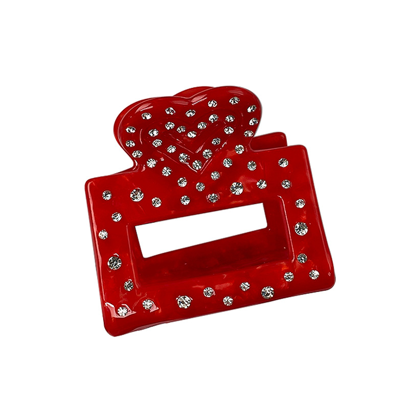Baifeiya acetato amor pinza de pelo industria pesada horquilla de diamante Luz de lujo de alto grado de tiburón clip de San Valentín accesorios para el cabello tocado