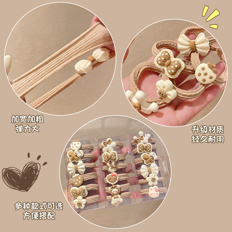 Cute anillo de cabello de color leche 2026 nuevo cabello de niños de alta elasticidad correa de goma duradera para niñas atadas cabello de cabello