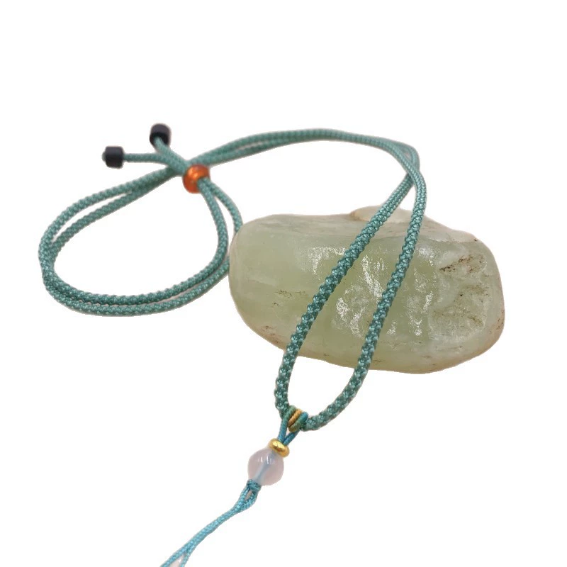 Adjustable agate necklace cord, pendant jade, emerald bracelet