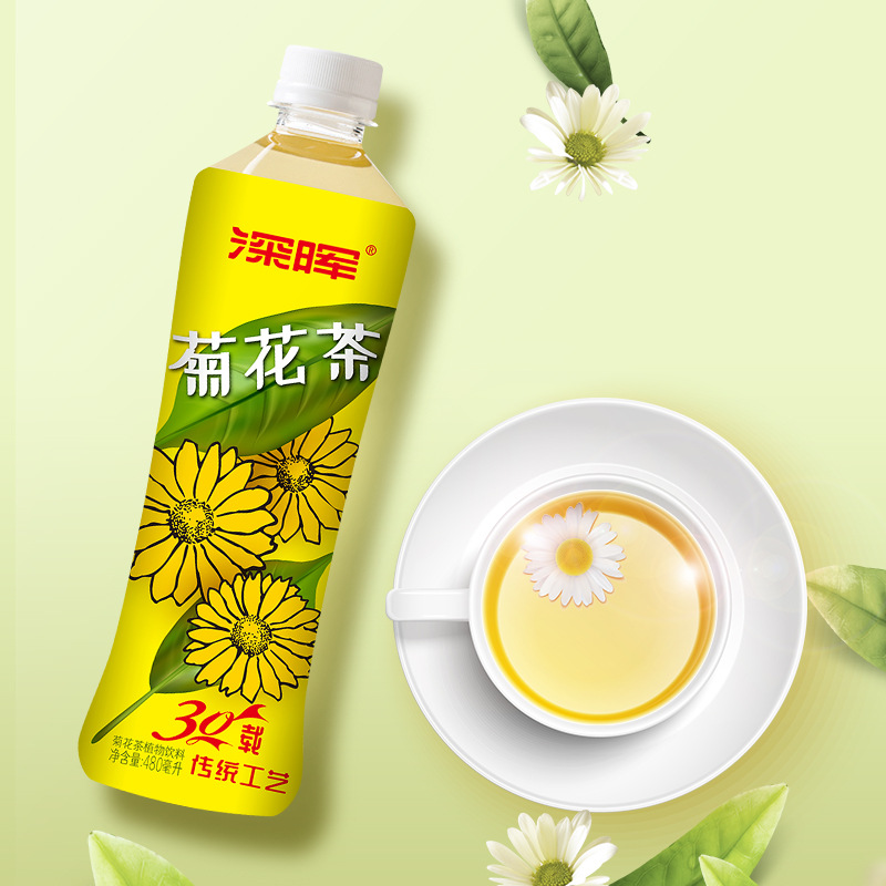 Deephui Chrysanthemum Tea Beverage Large Bottle 480ml*15 Full Carton Summer Drink Thirst Quencher Fat Reducer Plant Beverage Wholesale