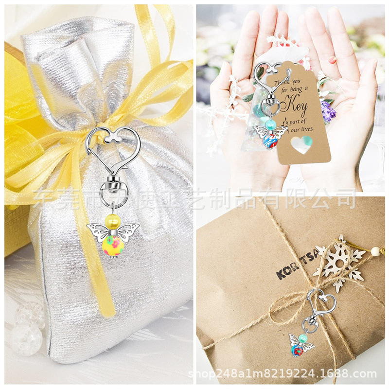 Nuevo amor hebilla colorido Ángel colgante llavero regalo de boda cumpleaños clave colgante traje