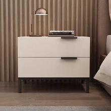 意式极简烤漆床头柜实木抽屉设计师款现代简约家用卧室床头收纳柜