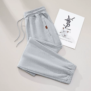 运动裤女士裤子2025春秋小个子束脚裤休闲裤宽松灰色卫裤显腿长