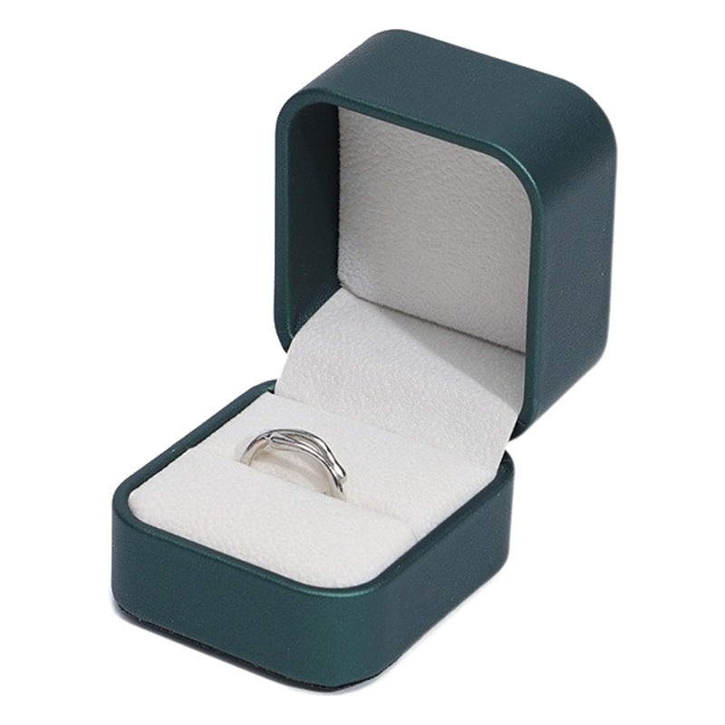 Redondeado caja de joyería de cuero de la PU caja de cuero convexa caja de joyería caja de anillo colgante pulsera