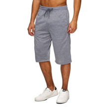 跨境夏季男宽松直筒裤大码七分裤速干户外休闲卫裤徒步运动裤