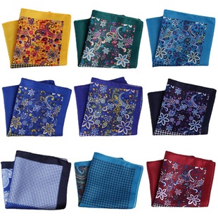 Printed polyester men's handkerchief breast towel suit accessories small square towel wholesale business tide pocket towel spot wholesale