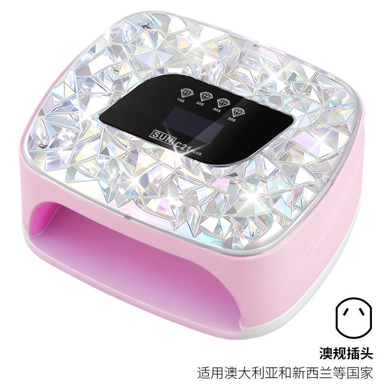 Lámpara de manicura de almacenamiento de doble fuente de luz inteligente de manicura de secado rápido UV doble fuente de luz de diamante de manicura de luz de larga duración