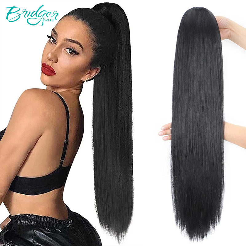 wig drawstring ponytail Drawstring Ponytail real hair straight ponytail_voghion.com