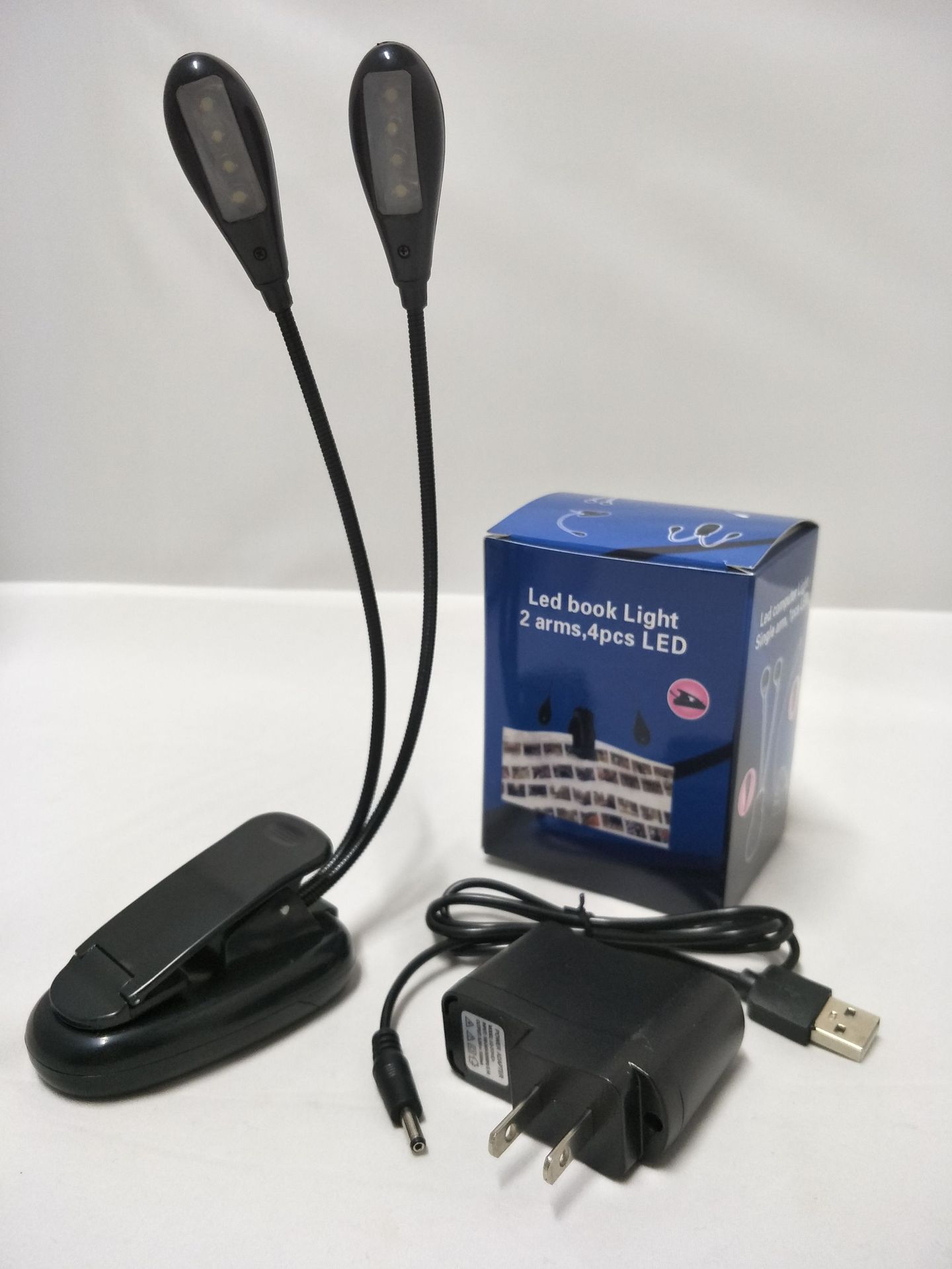 Lámpara de lectura con doble barra y 4 luces, lámpara de escritorio LED con clip de 8 luces para lectura, luz para leer partituras, luz con clip para partituras de piano.