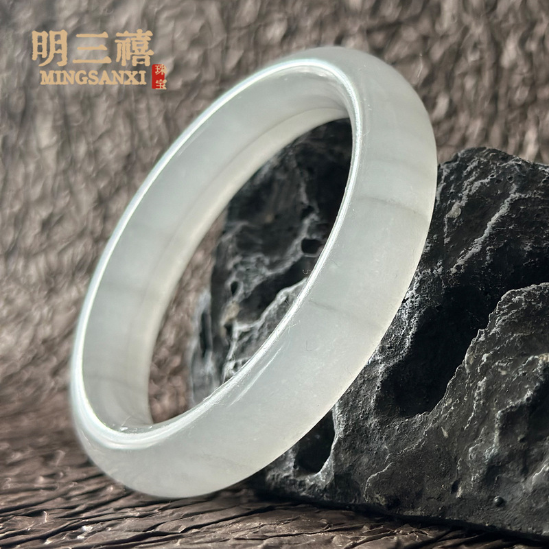 Factory wholesale Hetian jade color blue and white ink jade Afghan gold jade bracelet to send mother ink painting jade bracelet