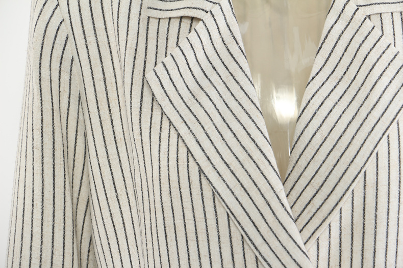 Ensemble deux pièces GraceChic GraceChic 25 cm, rayé coton et lin, avec short, style décontracté, référence 1788_voghion.com