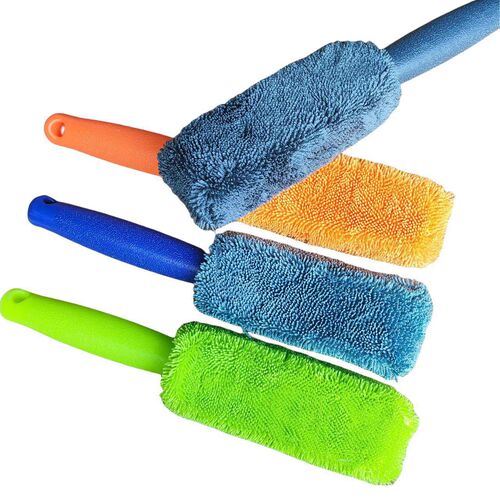 New Car Ultra-Fine Fiber Braided Cloth Long Handle Car Wash Brush Wheel Hub Brush Tire Brush Cloth Tire Brush Wheel Hub Brush
