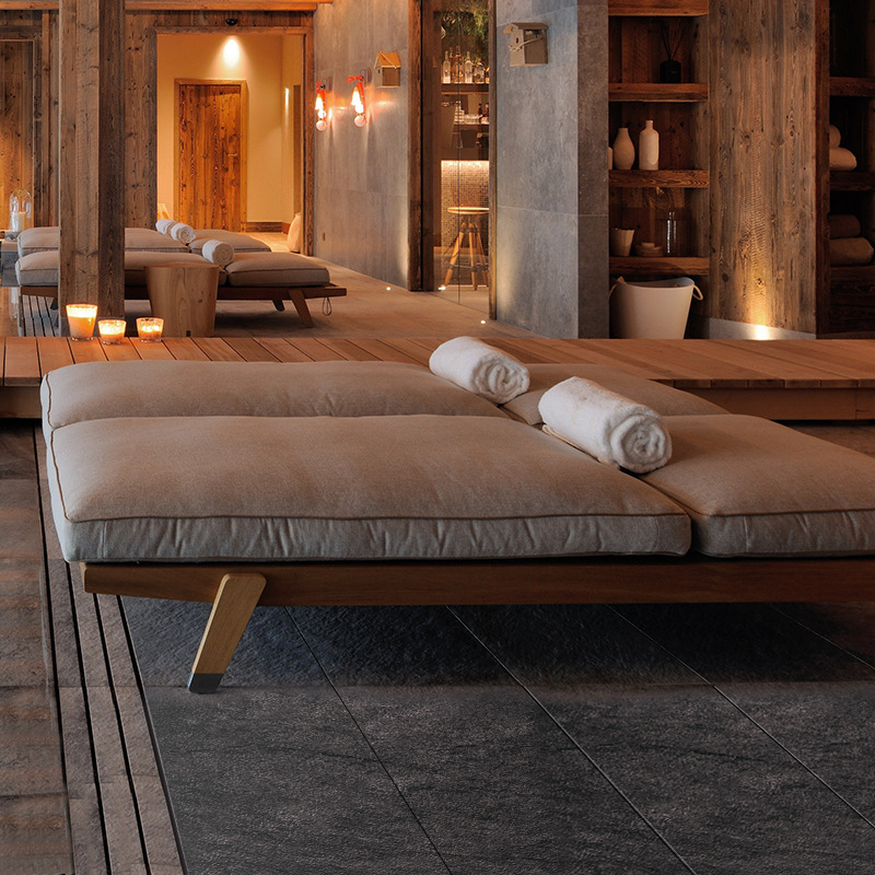 Al Aire Libre de madera maciza acostado ocio impermeable protector solar Club Hotel Villa piscina jardín antiséptico reclinable madera