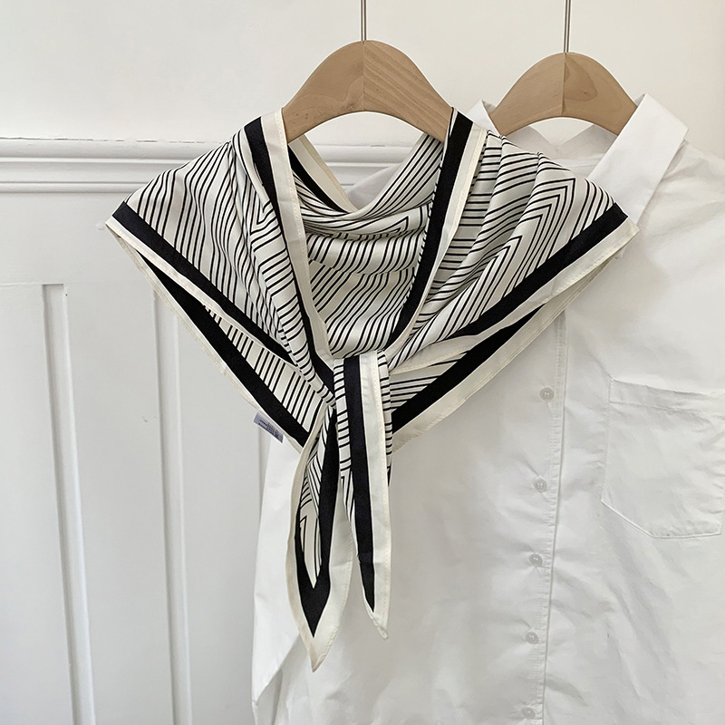 Bufanda triangular, babero, estilo fino de moda para mujer, cintura multifuncional, bufanda de seda decorativa, bufanda de línea de moda de alta gama, chal